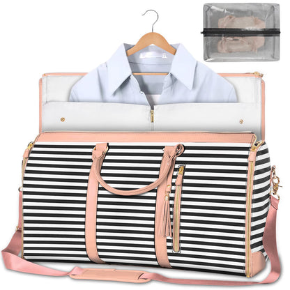 Large Capacity Women's Travel Bag, with Foldable Structure, Waterproof Finish and Exclusive Section for Suits and Delicate Pieces.