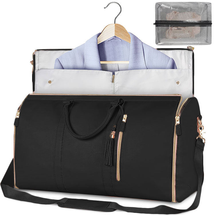 Large Capacity Women's Travel Bag, with Foldable Structure, Waterproof Finish and Exclusive Section for Suits and Delicate Pieces.