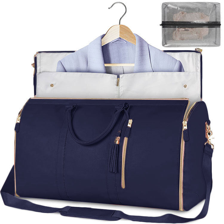 Large Capacity Women's Travel Bag, with Foldable Structure, Waterproof Finish and Exclusive Section for Suits and Delicate Pieces.